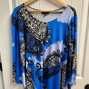 Melissa Paige Women's Blue and Black Paisley Top